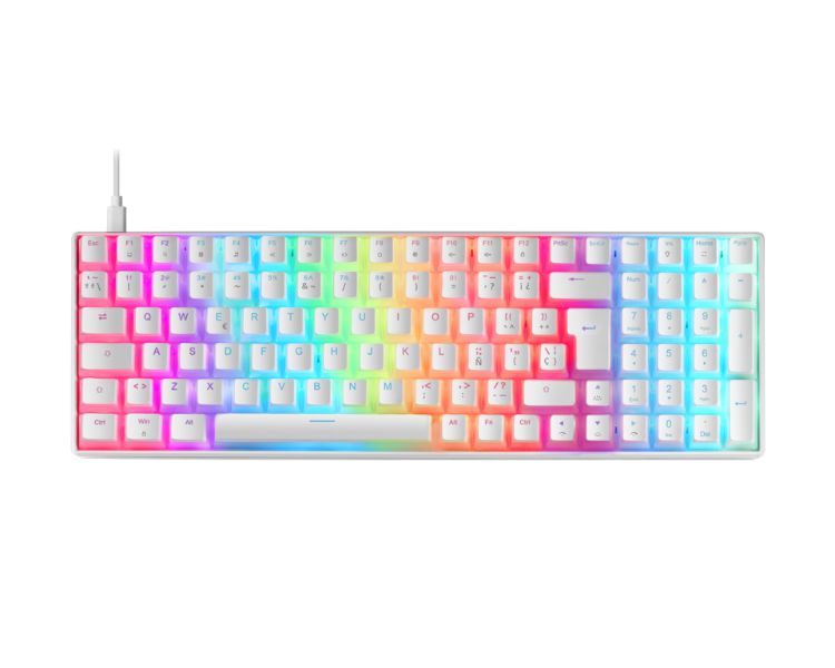 TECLADO MECANICO BLANCO MKULTRA SWITCH BROWN RGB MARS GAMING