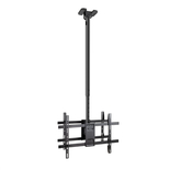 SOPORTE TECHO 2 PANTALLAS 43"-86" GIRO/INCLINABLE XL NEGRO TOOQ