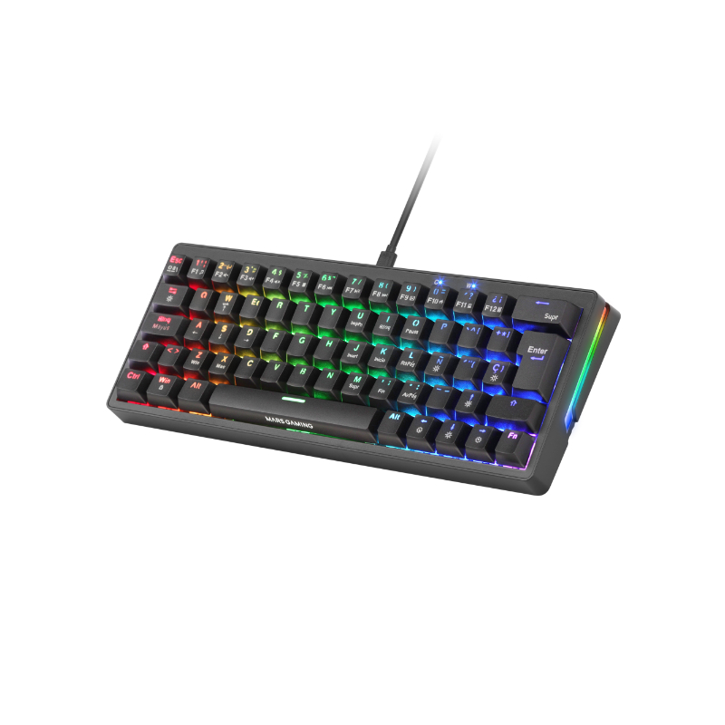 TECLADO MECANICO MKMINIPRO SWITCH BROWN RGB NEGRO MARS GAMING