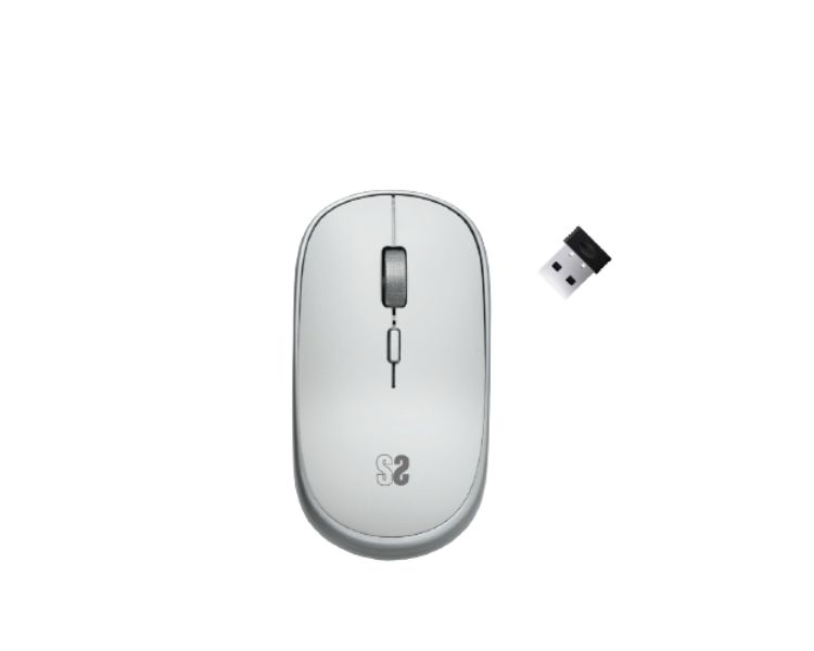 RATON OPTICO WIRELESS MINI FLAT PLATA SUBBLIM