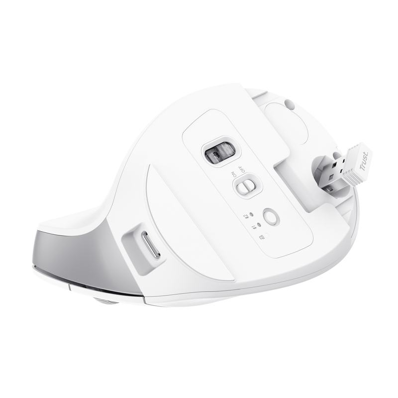RATON OPTICO WIRELESS ERGONOMICO VERTICAL BAYO+ BLANCO TRUST