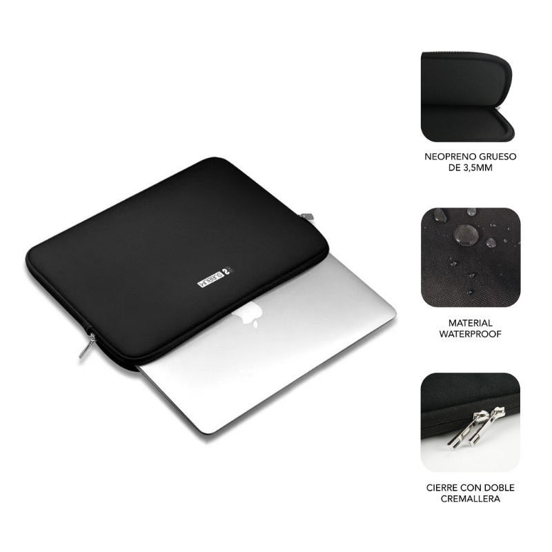 FUNDA NEOPRENO SLEEVE V2 15" NEGRO SUBBLIM