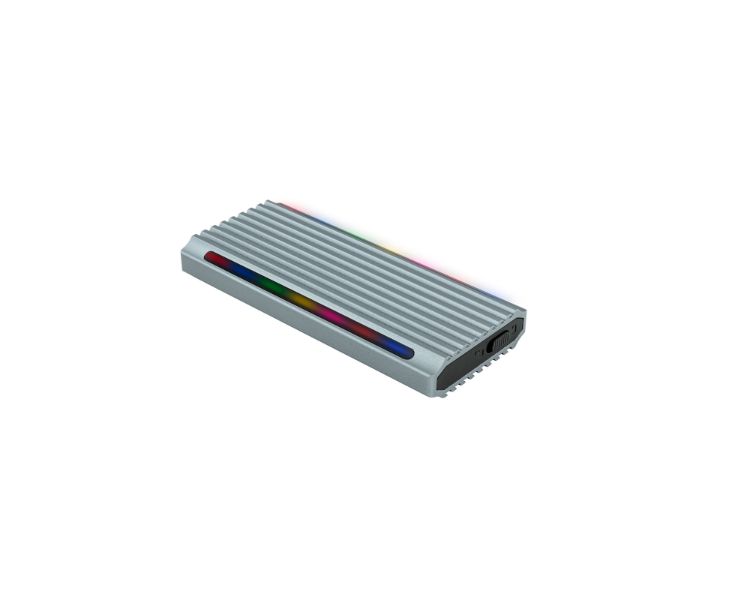 CAJA EXTERNA SSD NGFF/NVMe SHINOBI USB3.1 GEN2 USB-A RGB GRIS TOOQ