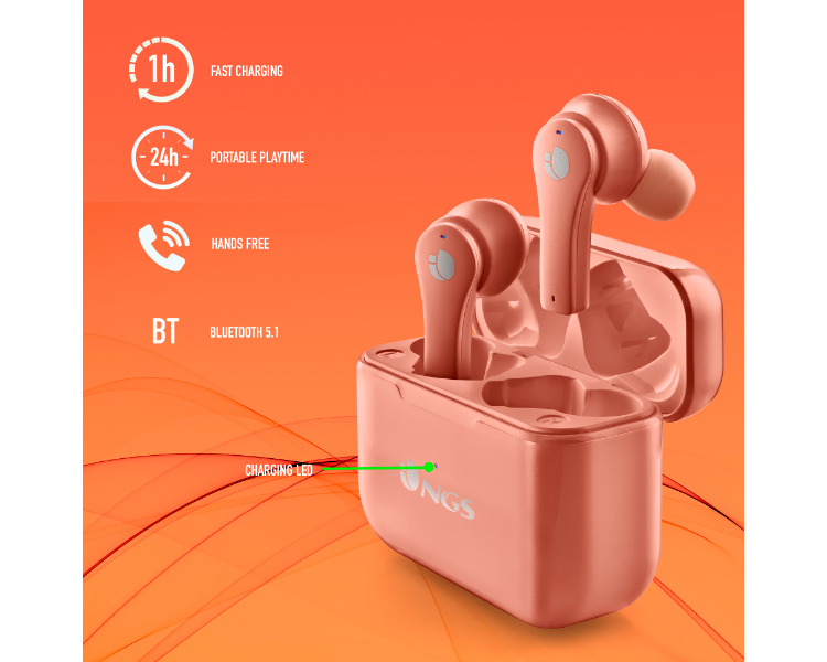 AURICULAR BLUETOOTH ARTICA BLOOM CORAL NGS