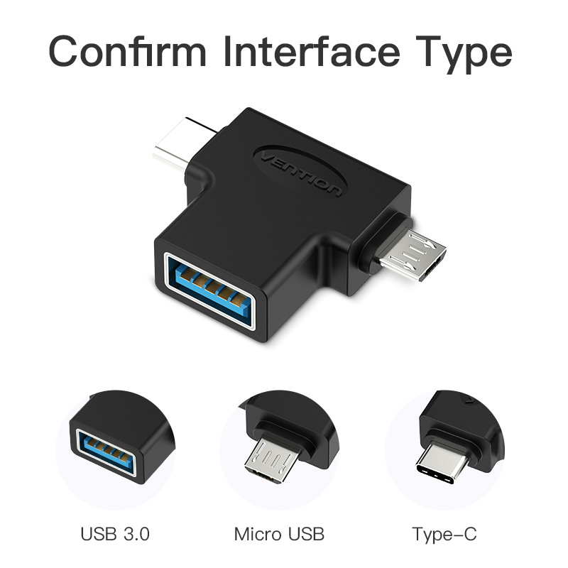 ADAPTADOR 3.0 USB-C/M A MICRO USB-A/M NEGRO VENTION