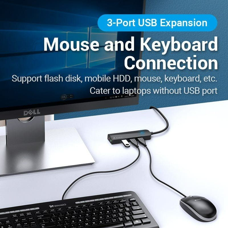 HUB 4 PUERTOS USB 3.0 3xUSB 1xMICRO USB PD GRIS VENTION
