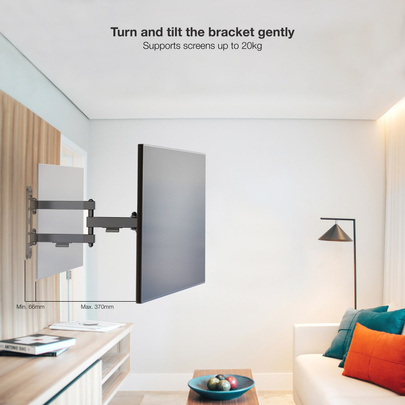 SOPORTE PARED 13"-43" GIRO/INCLINABLE LP1345TN-B TOOQ