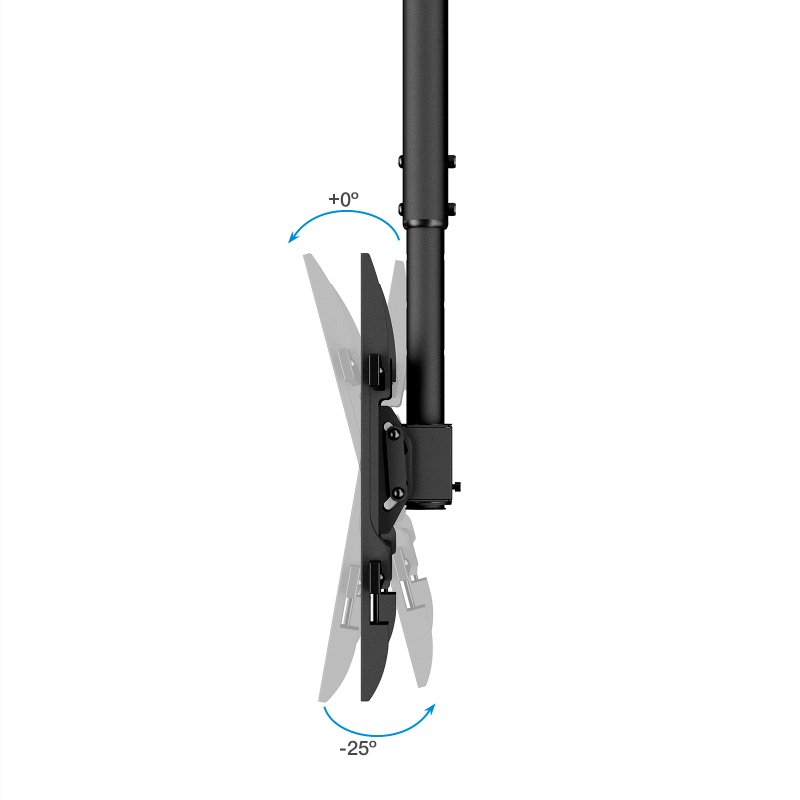 SOPORTE TECHO PANTALLAS 43"-86" GIRO/INCLINABLE NEGRO TOOQ