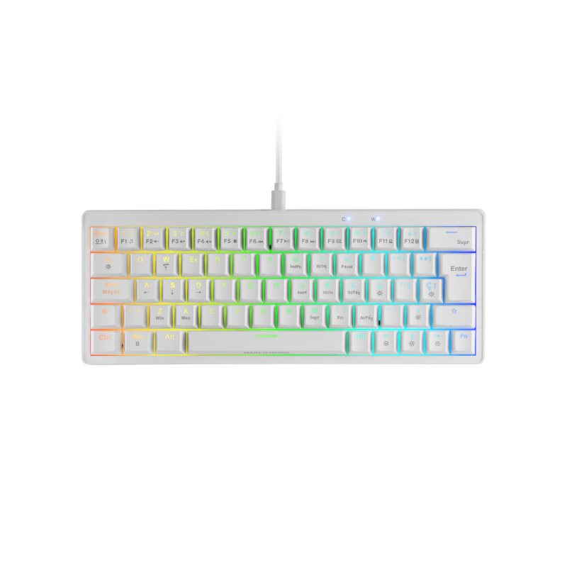 TECLADO MECANICO MKMINIPRO SWITCH BLUE RGB BLANCO MARS GAMING